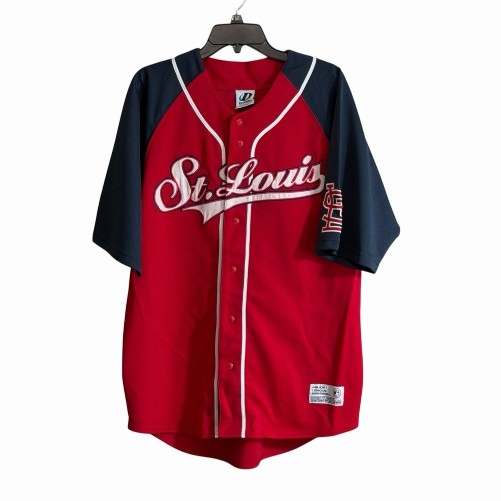 St Louis Cardinals Dynasty Series MLB Jersey Mens Large Red Stitched Vintage